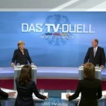 debattiersalon | Merkel und Steinbrück im TV-Duell Zehn Gründe wählen zu gehen Bundestagswahl | Screenshot: Phoenix 